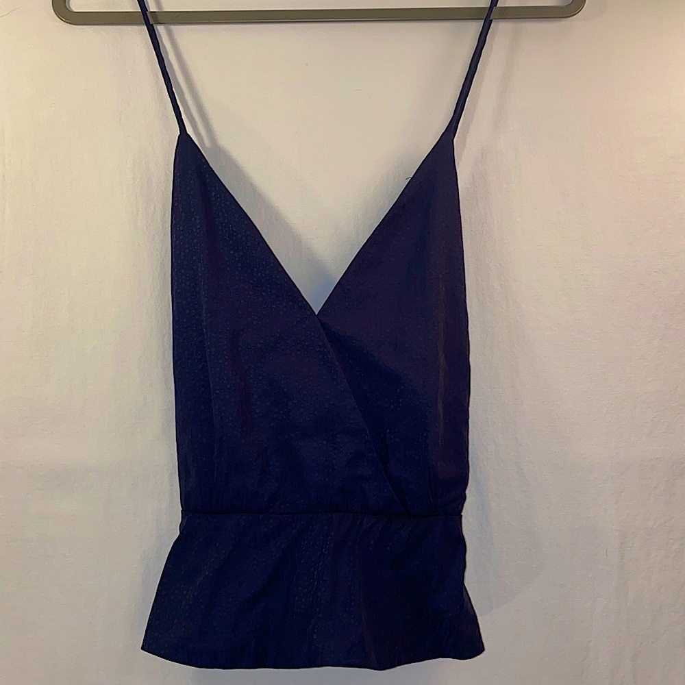 Cropped, Backless, V-Neck Blouse